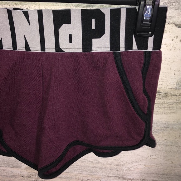 Pink Victoria’s Secret maroon/black booty shorts size XS summer lounge comfy​​ - Picture 2 of 4